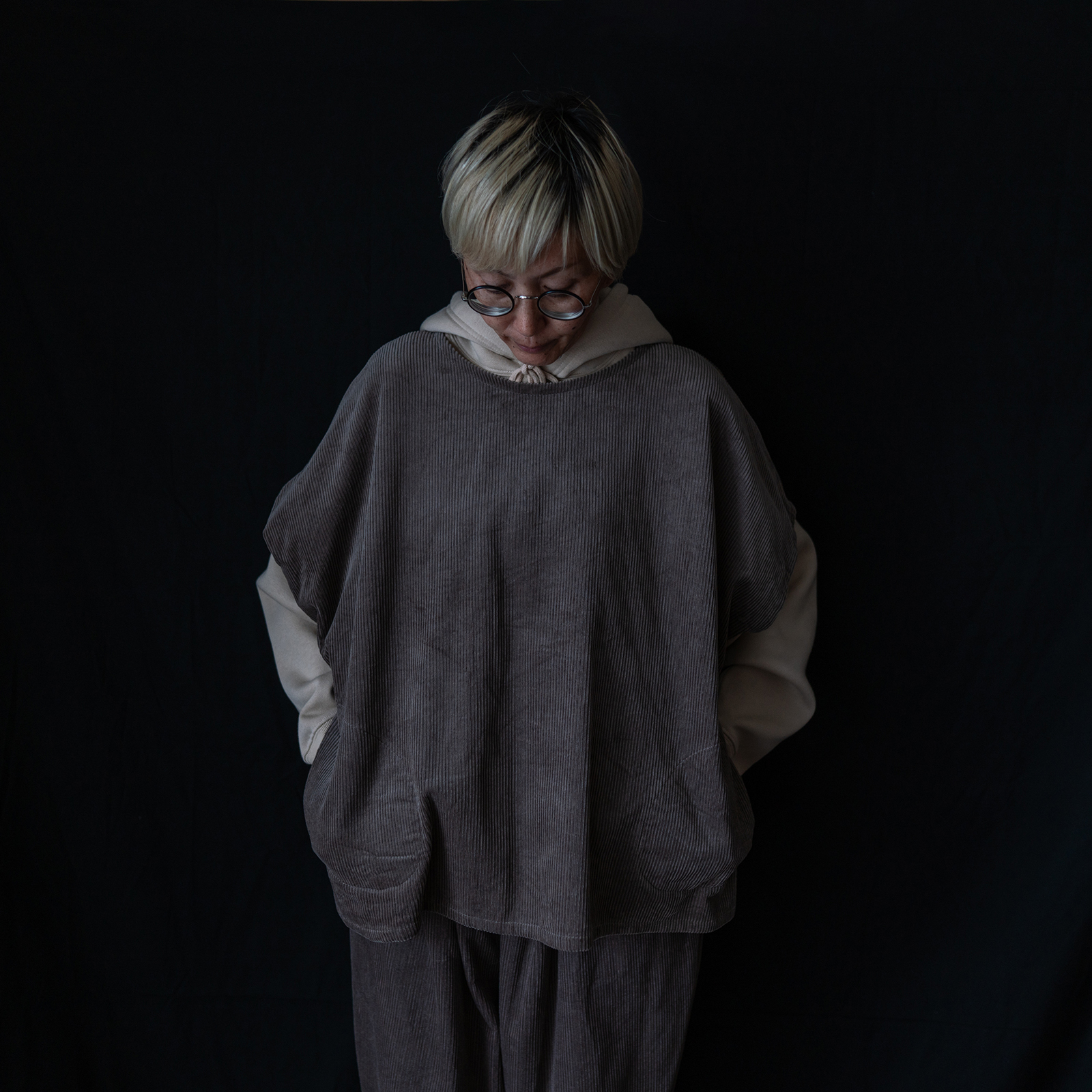 Cotton Corduroy - Grayish Leaf