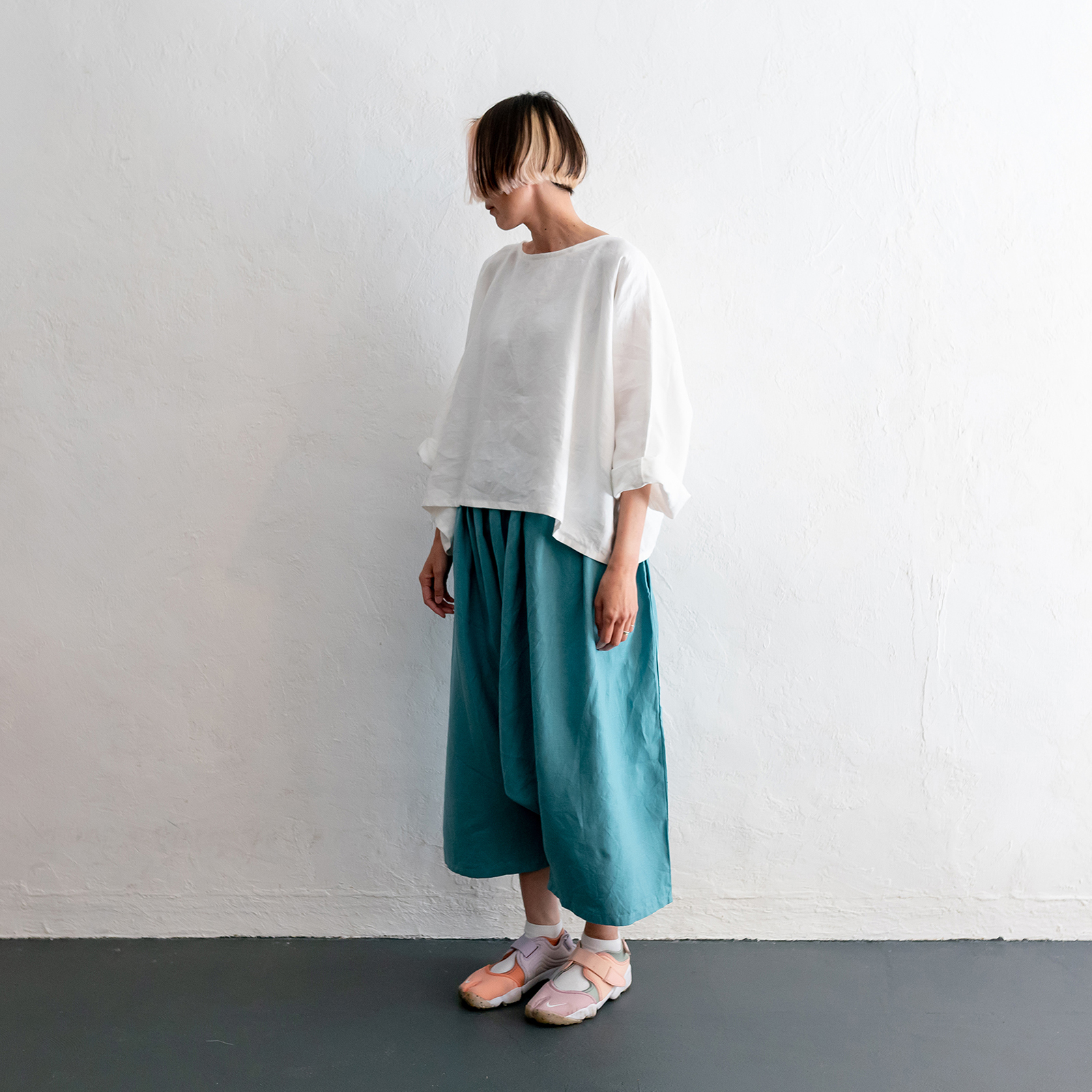 Linen - Cream Turquoise