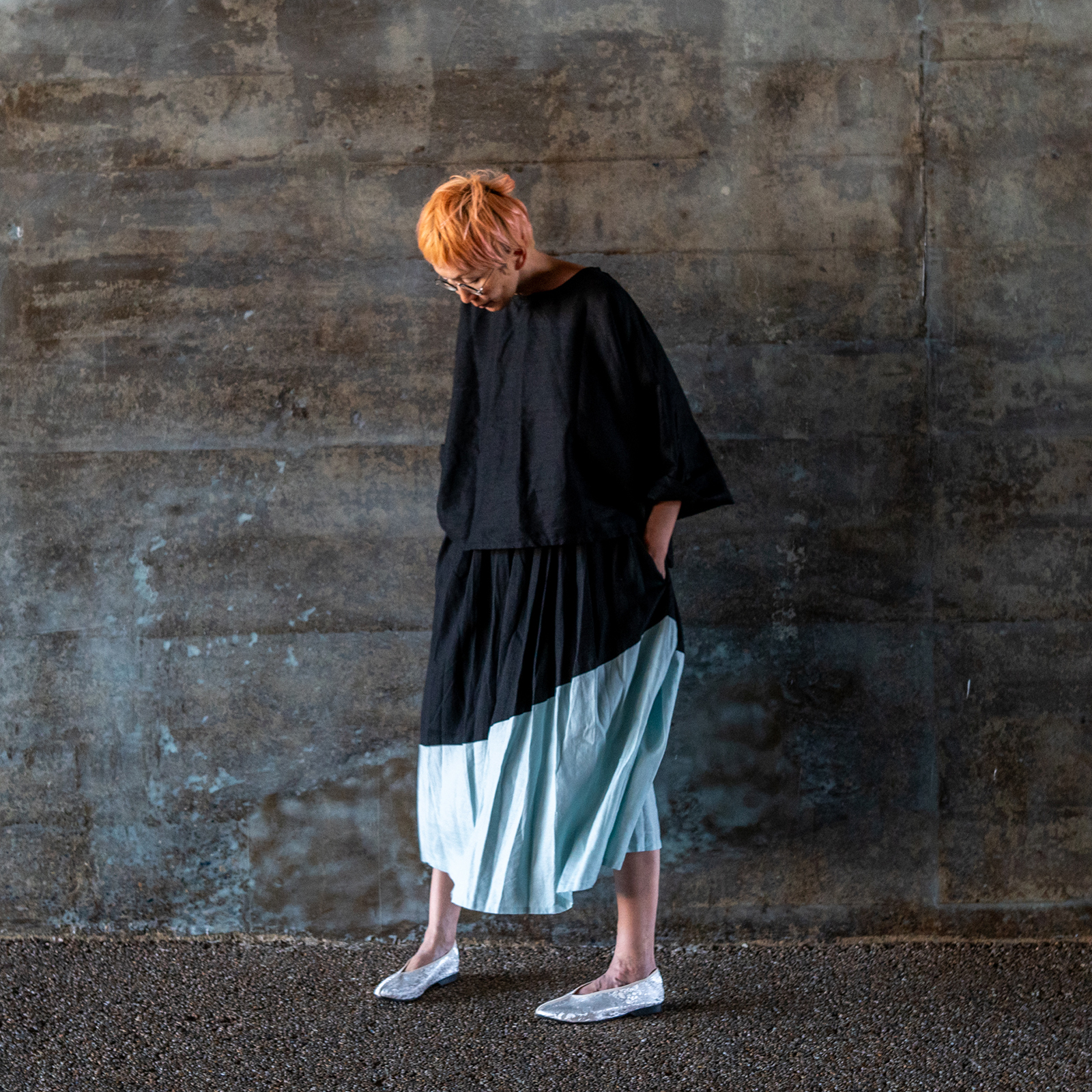 Linen - Black x Pepper mint