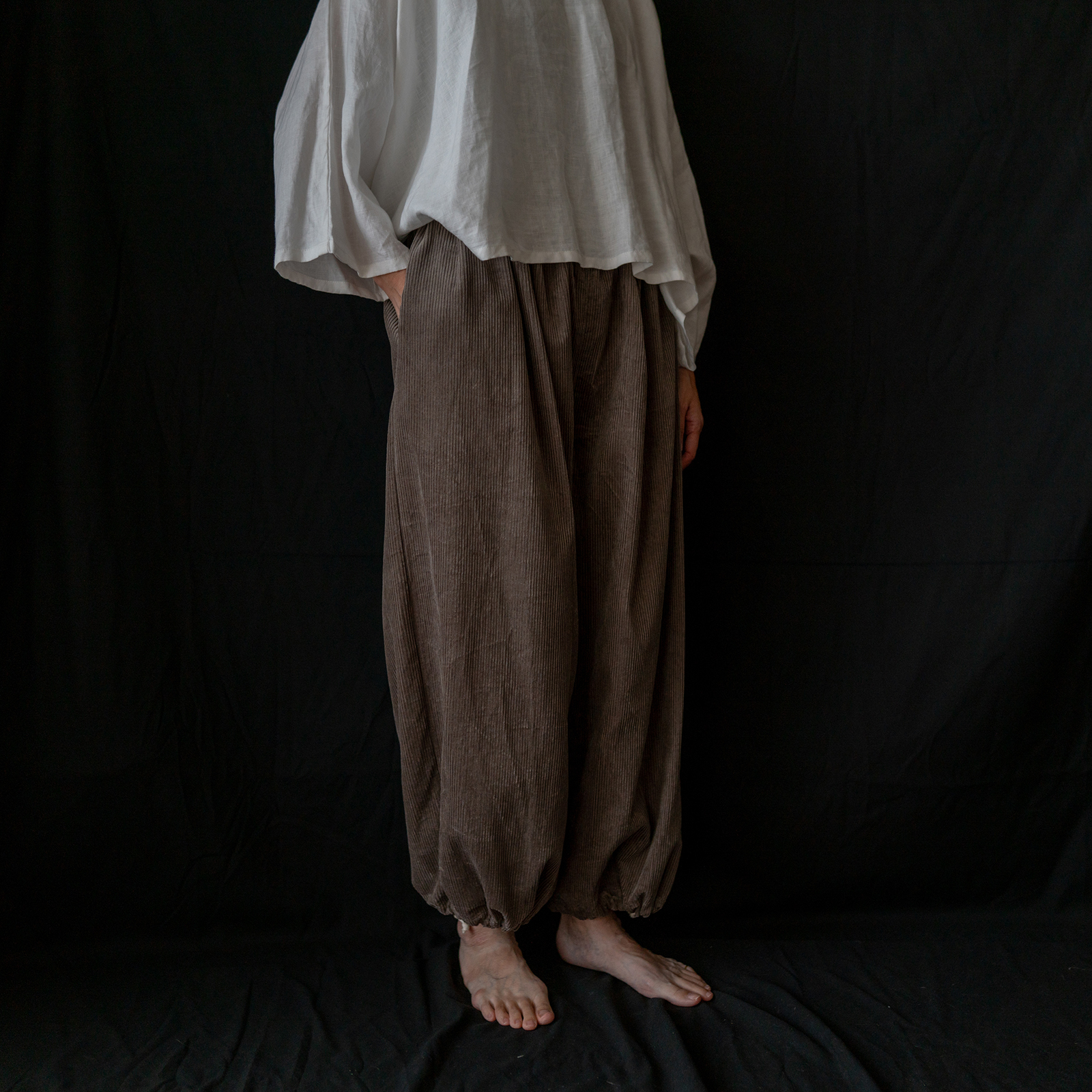 Cotton Corduroy - Grayish Leaf