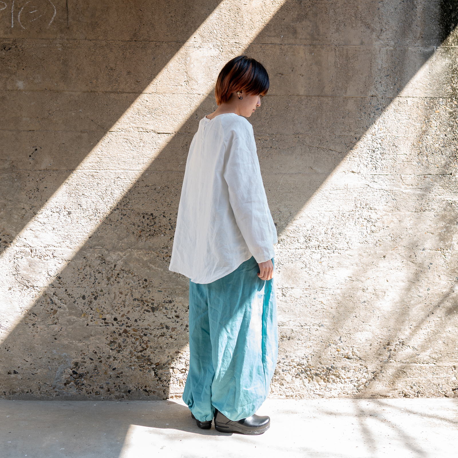 Linen - Cream Turquoise