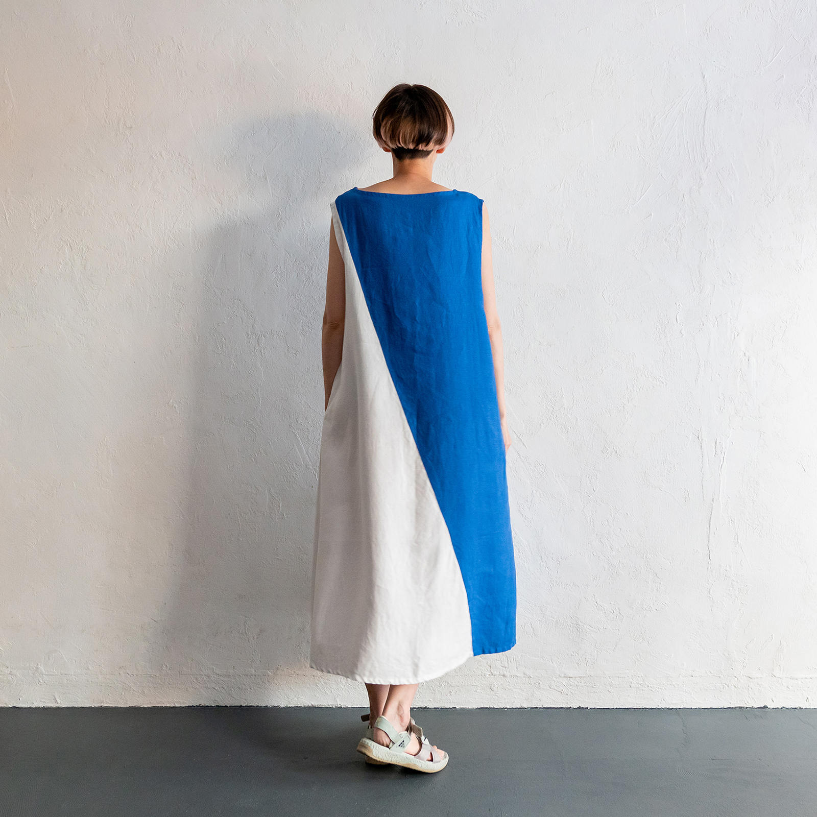 Linen - Blue x White