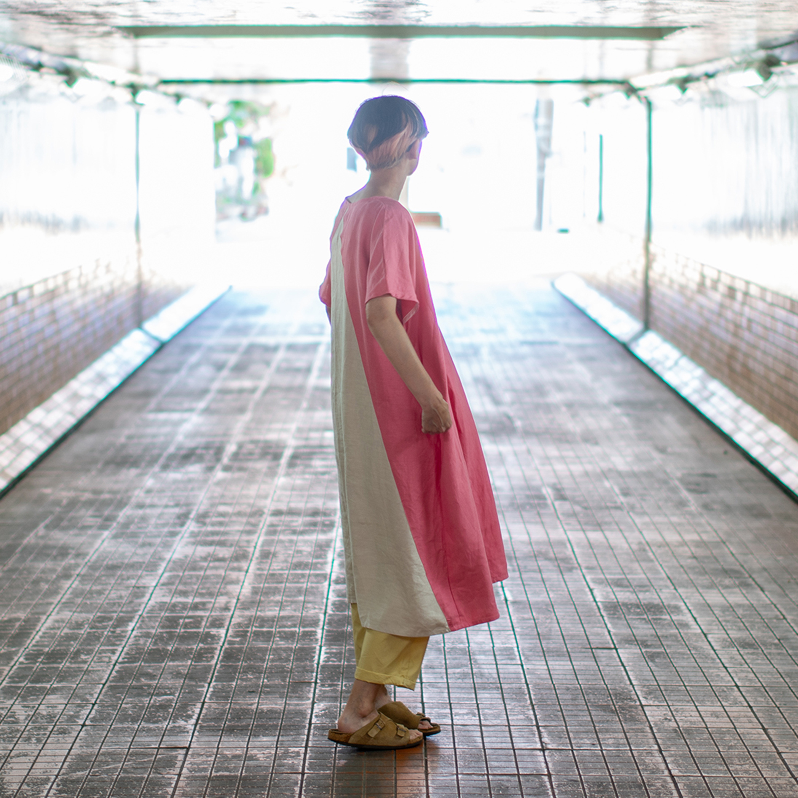 Linen - Flower Pink x Mushroom