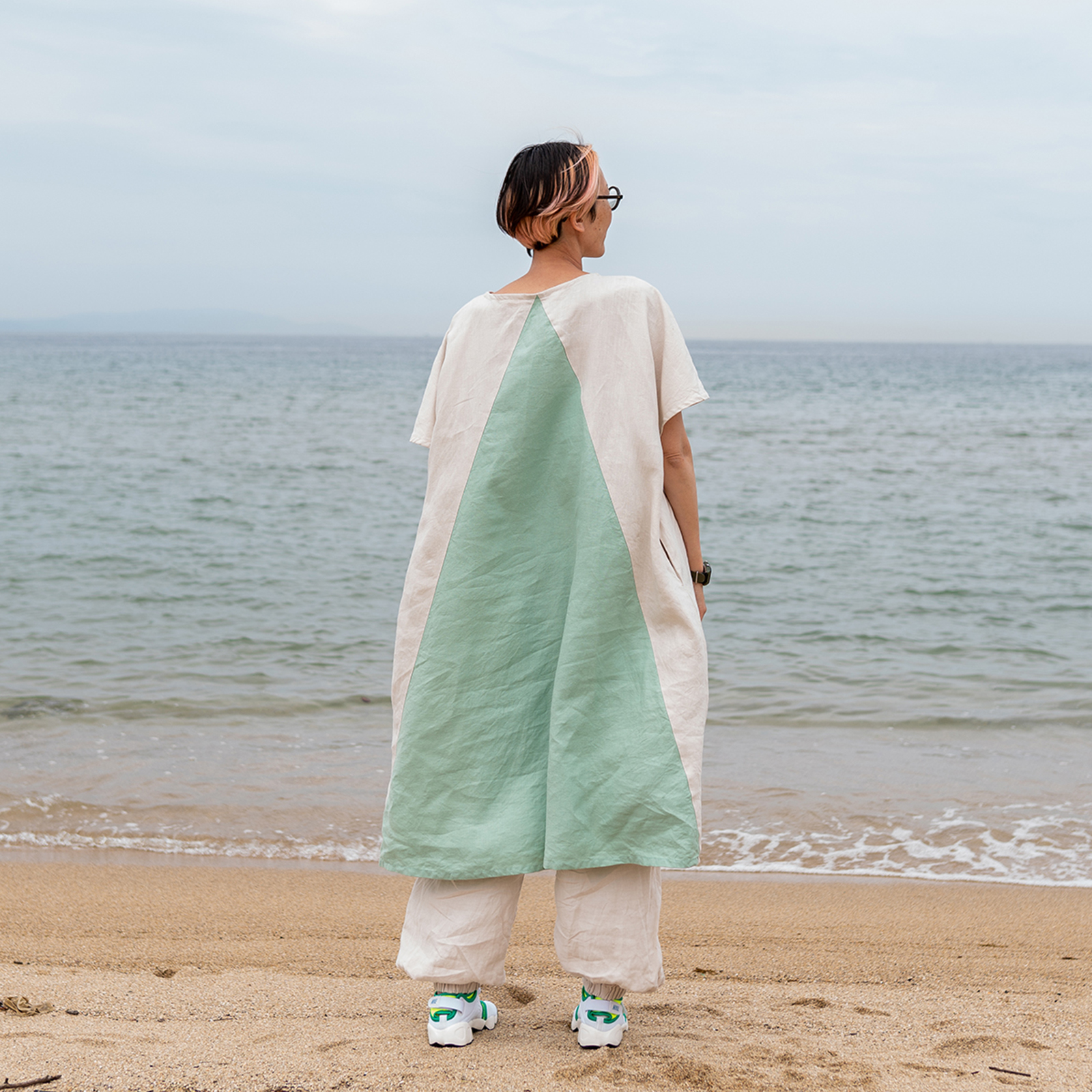 Linen - Mushroom x Cream Mint